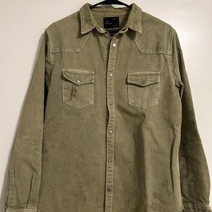 Distressed Green Denim Overshirt/Jacket - Zara Brand